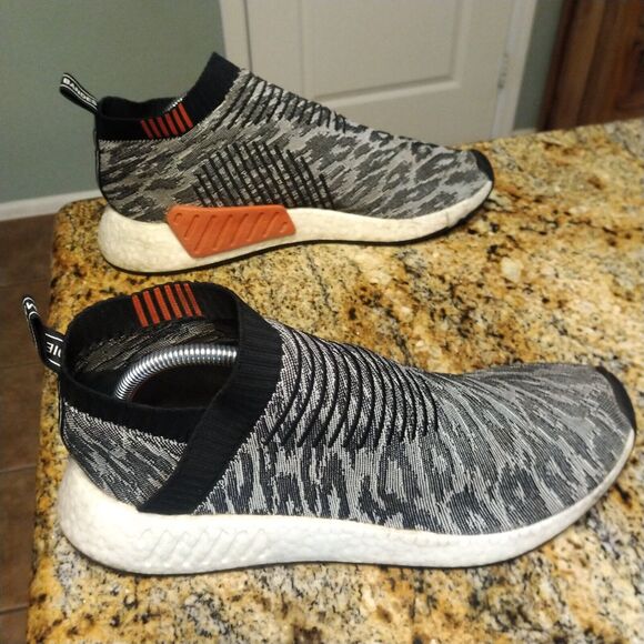 Adidas NMD CS2 Primeknit Glitch Black Red White Sneakers BZ0515 Mens Size 12